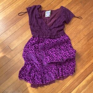 Free people velvet knitted Y2K purple/burgundy wine dress. Size 10 US